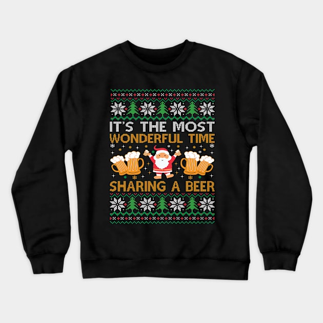 its the most wonderful time sharing a beer Crewneck Sweatshirt by MZeeDesigns